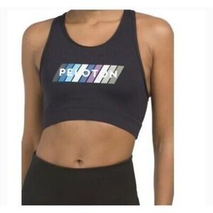 Peloton SU221 Pace High Neck Black Sports Bra/ Work Out Top Size Small
